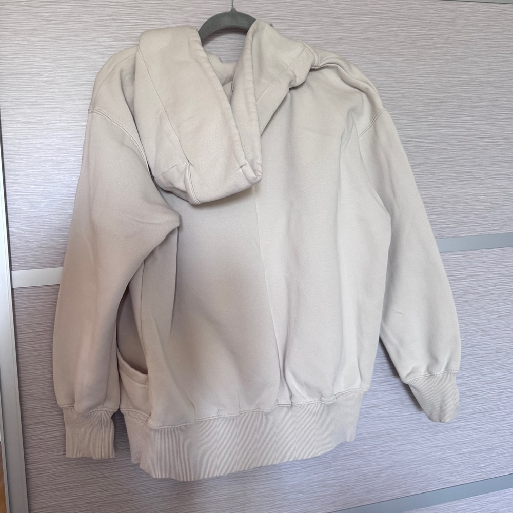 Nike Womens Phoenix Fleece Full Zip Hoodie Size XS Oversized Cream Jacket - Picture 2 of 9